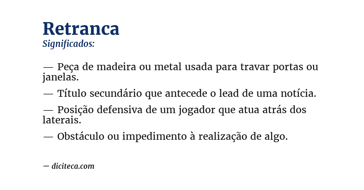 Significado de retranca