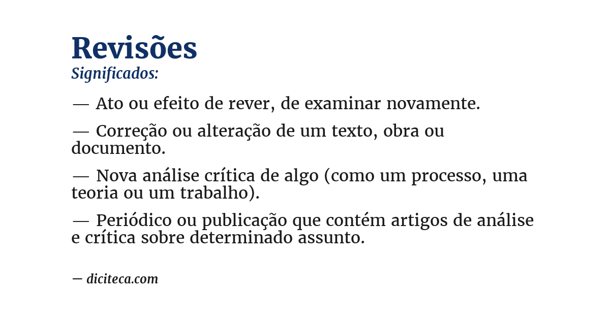 Significado de revisões