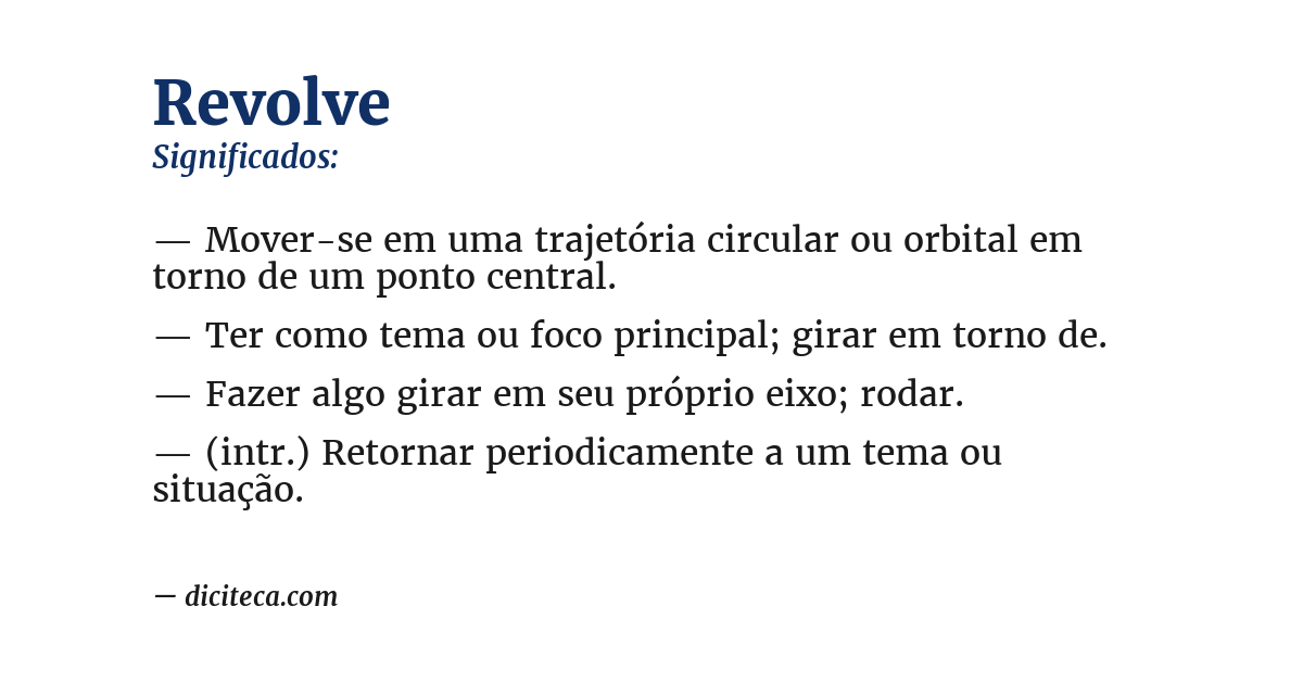 Significado de revolve