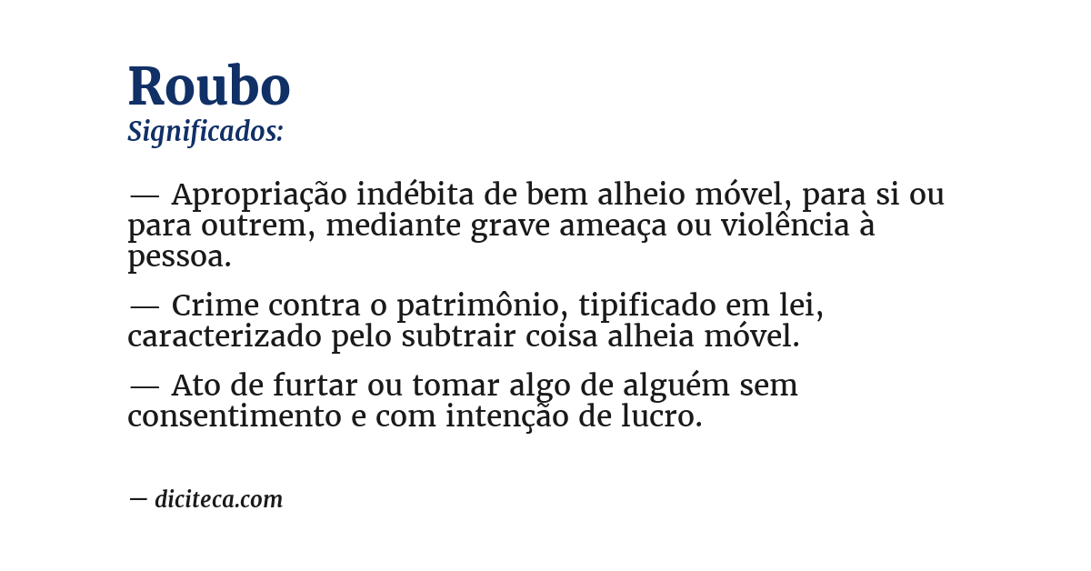 Significado de roubo