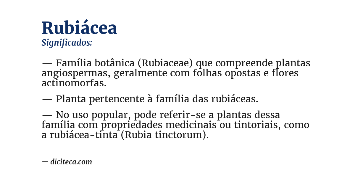 Significado de rubiácea