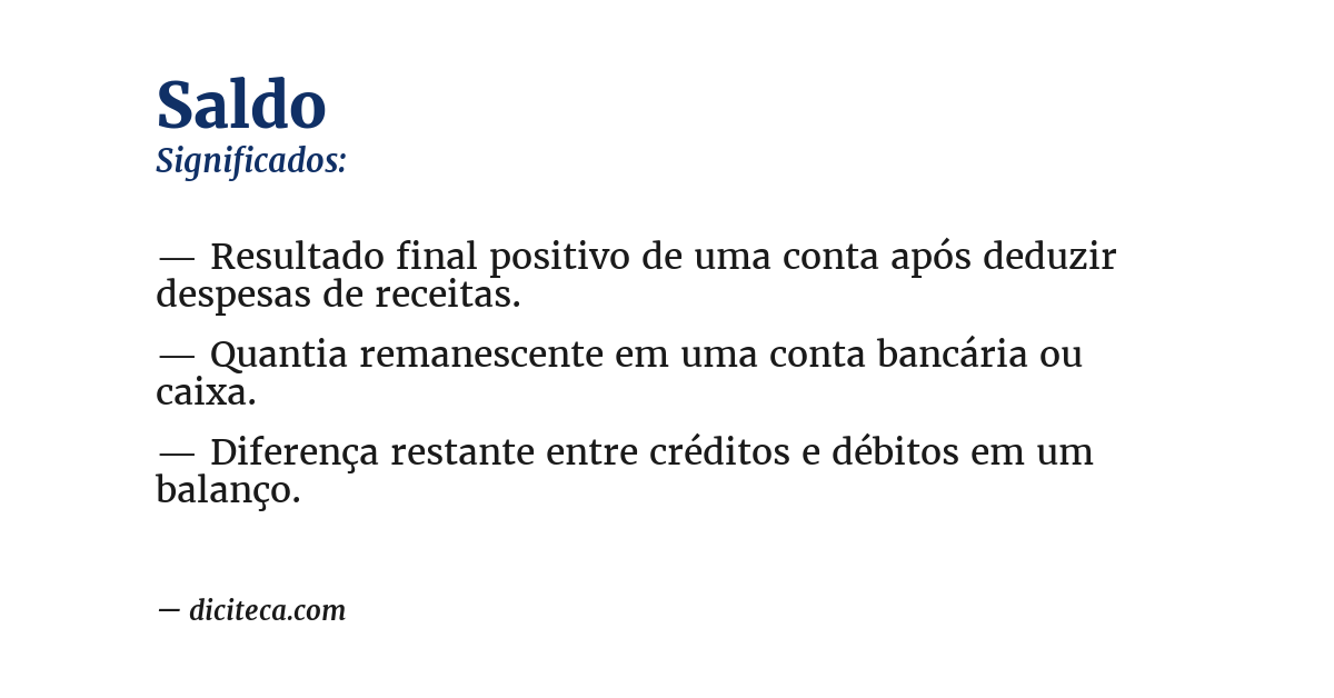 Significado de saldo