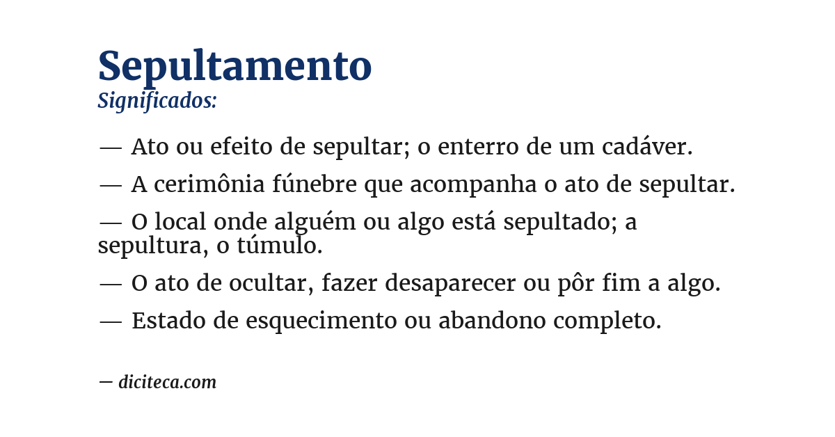 Significado de sepultamento