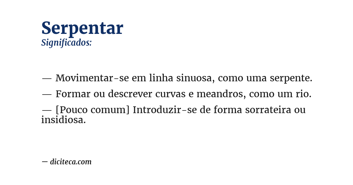 Significado de serpentar