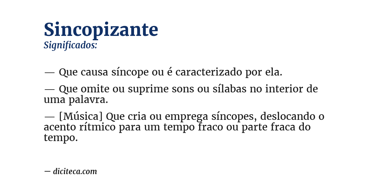 Significado de sincopizante