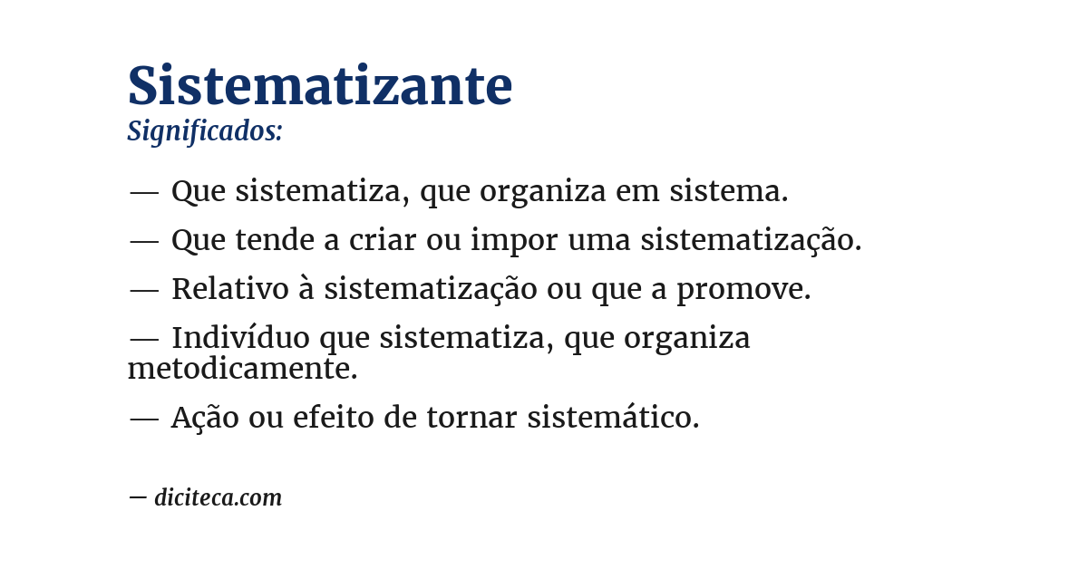 Significado de sistematizante