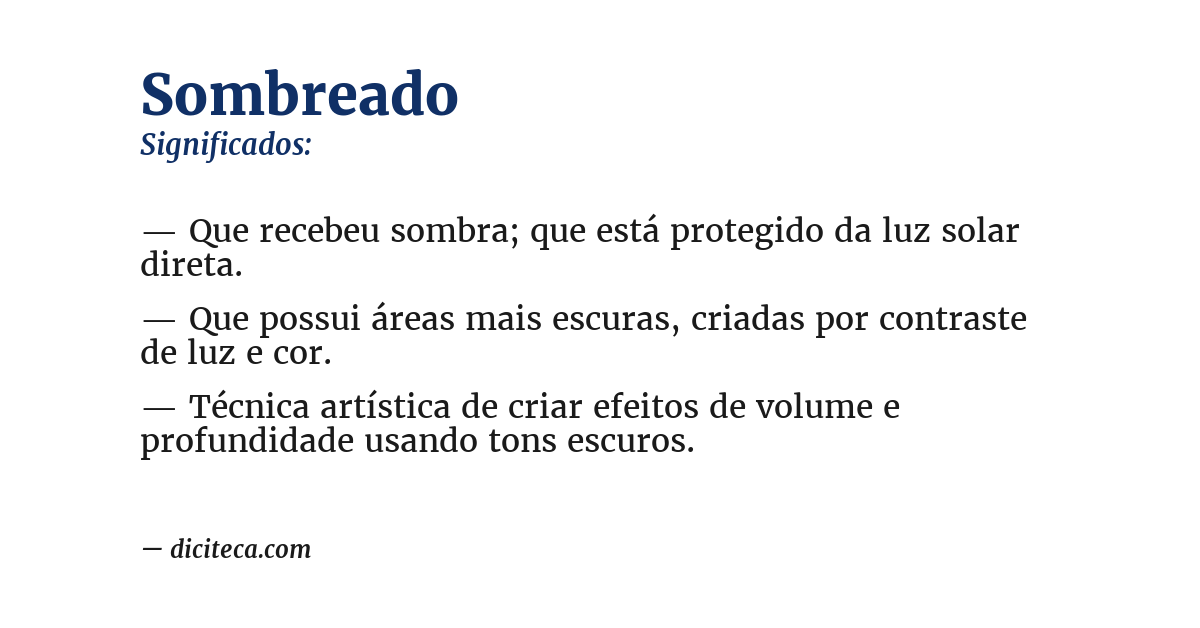 Significado de sombreado