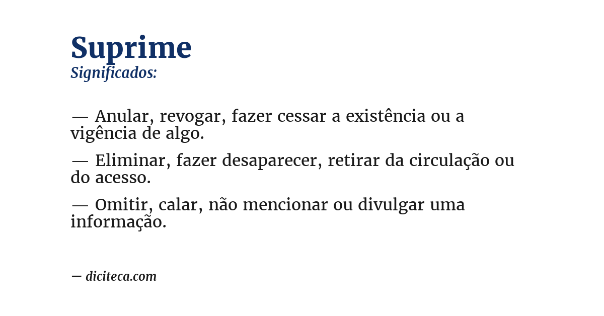 Significado de suprime