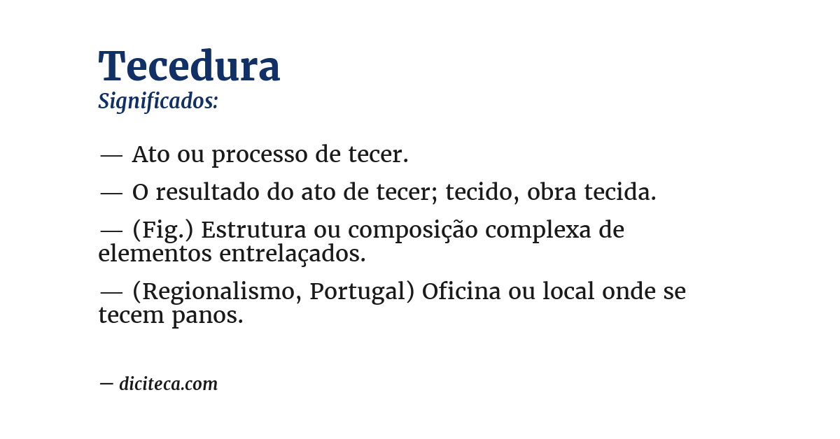 Significado de tecedura