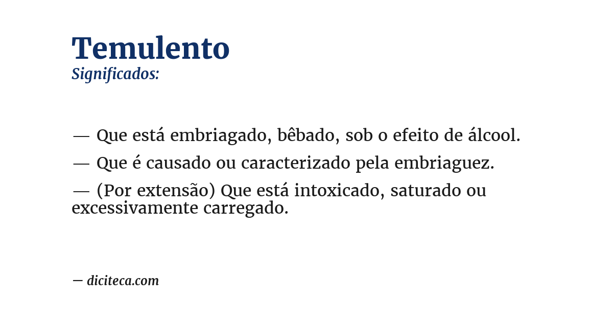 Significado de temulento