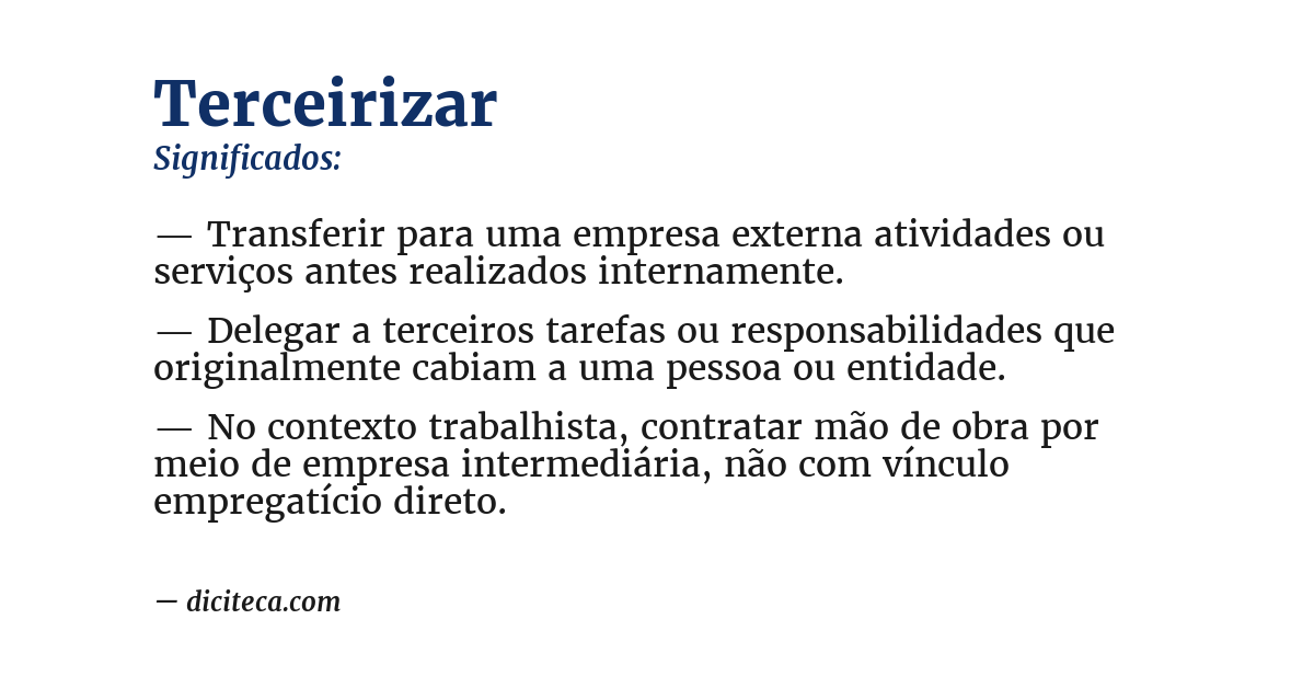 Significado de terceirizar