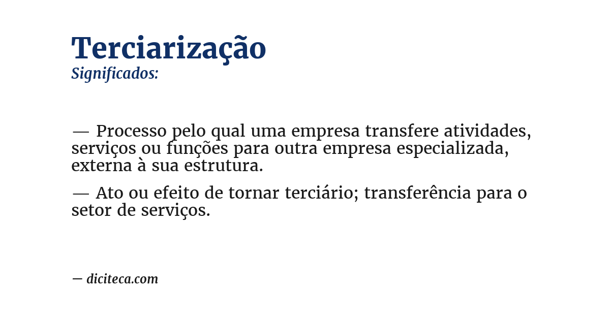 Significado de terciarização
