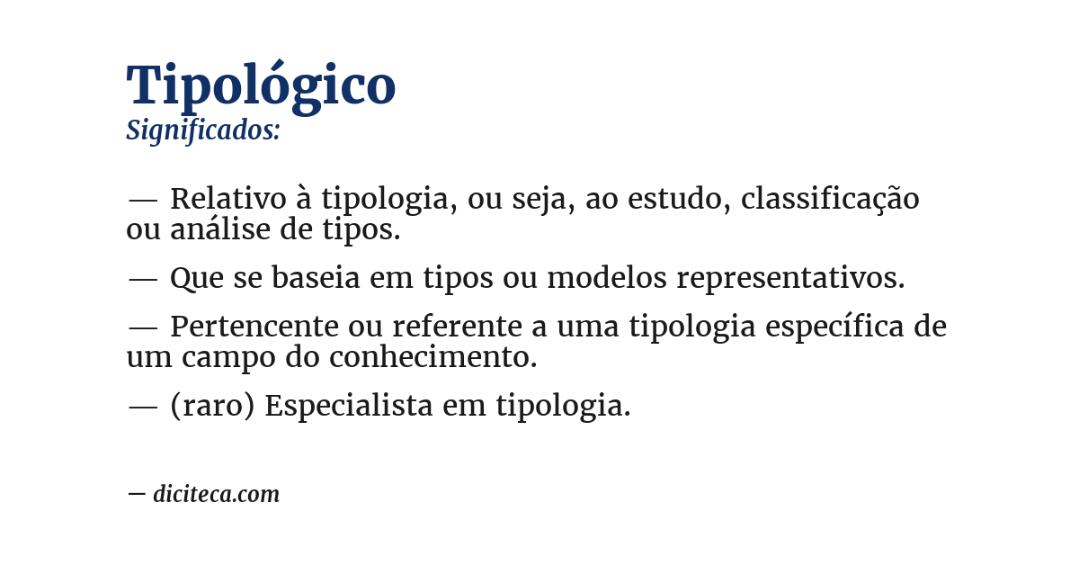 Significado de tipológico