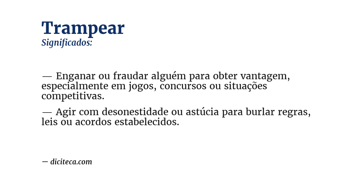 Significado de trampear
