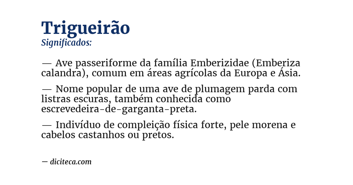 Significado de trigueirão