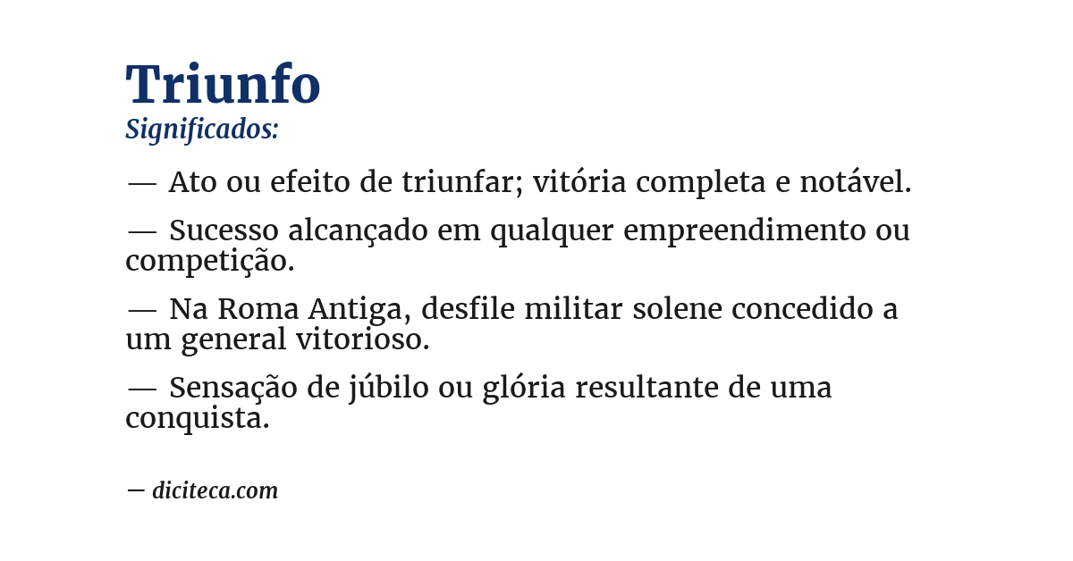 Significado de triunfo