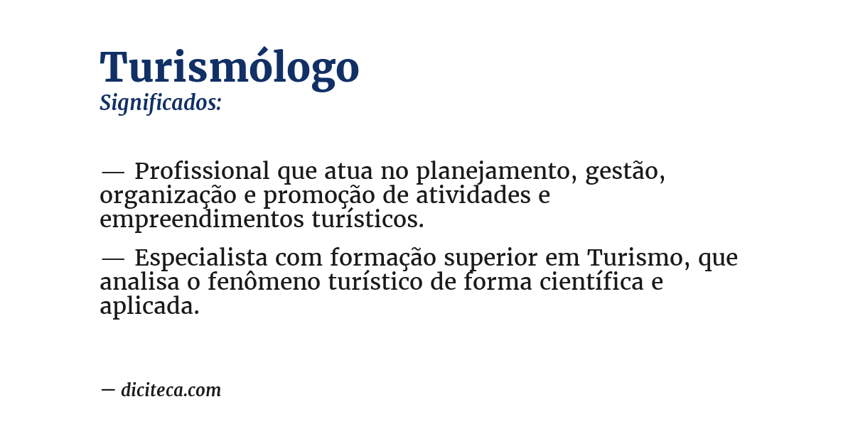 Significado de turismólogo