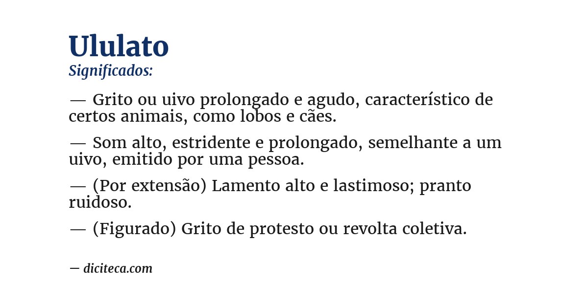 Significado de ululato