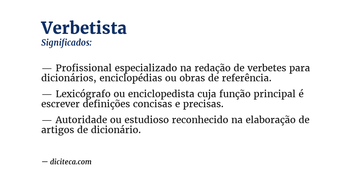 Significado de verbetista