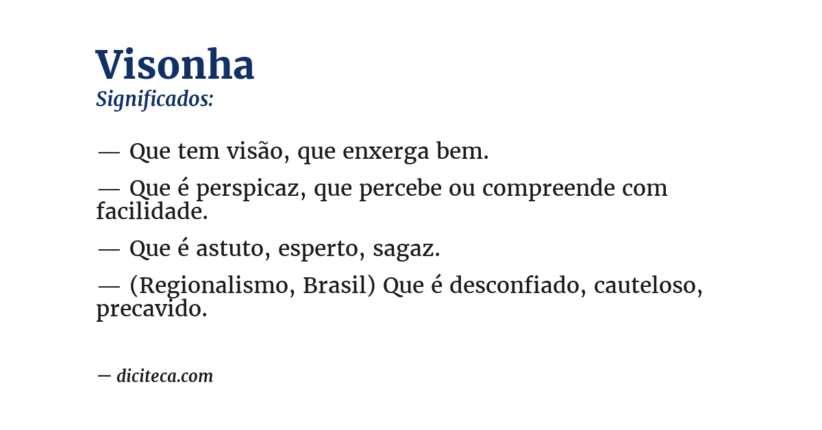 Significado de visonha