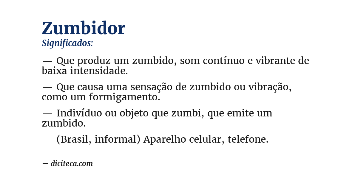 Significado de zumbidor
