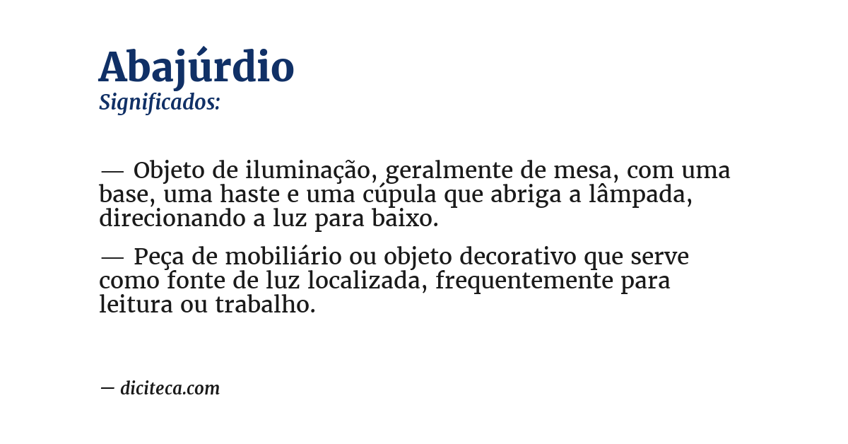 Significado de abajúrdio