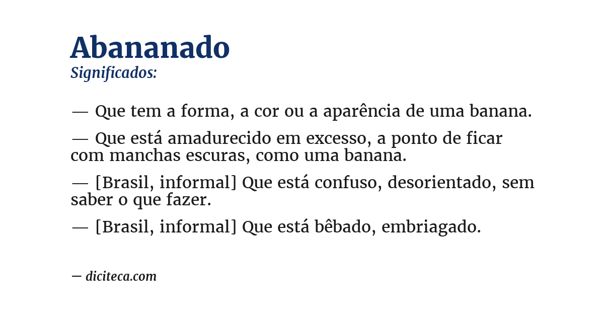 Significado de abananado