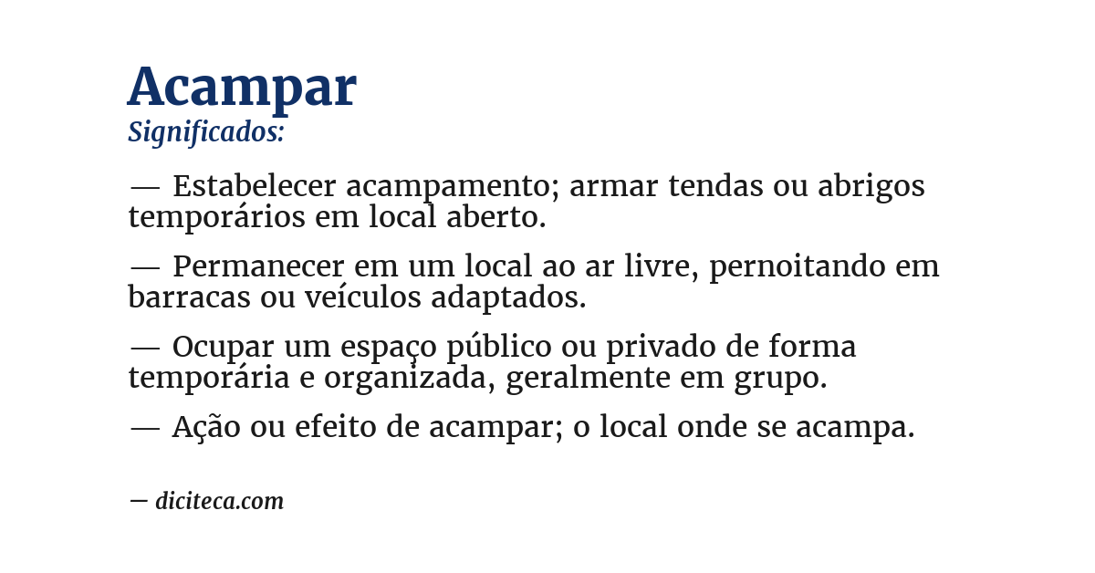 Significado de acampar