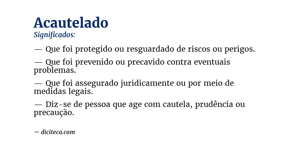 Significado de acautelado