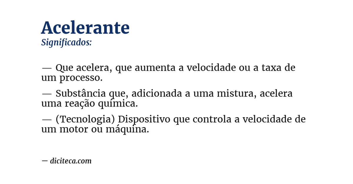 Significado de acelerante
