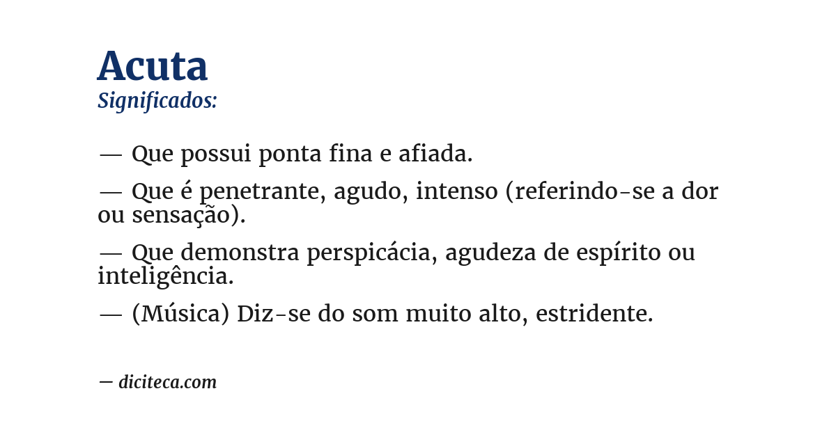 Significado de acuta