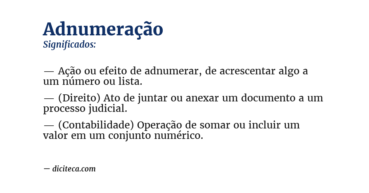 Significado de adnumeração
