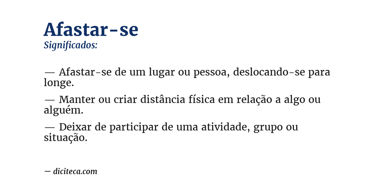 Significado de afastar-se