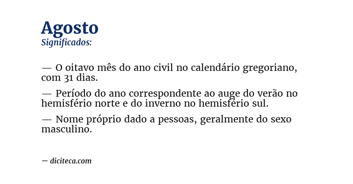 Significado de agosto