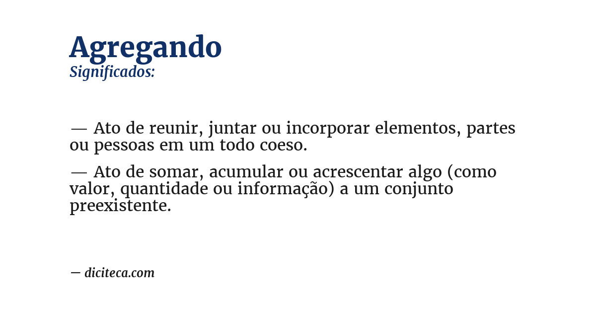 Significado de agregando