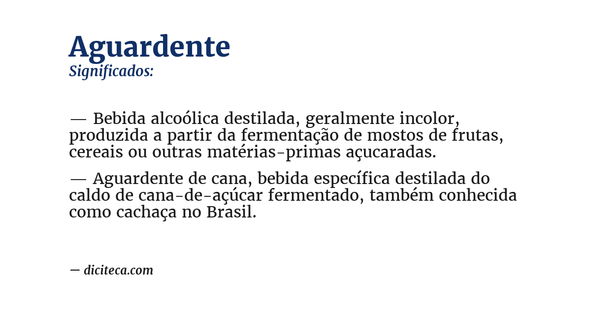 Significado de aguardente