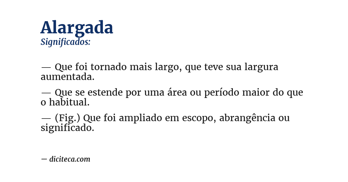 Significado de alargada