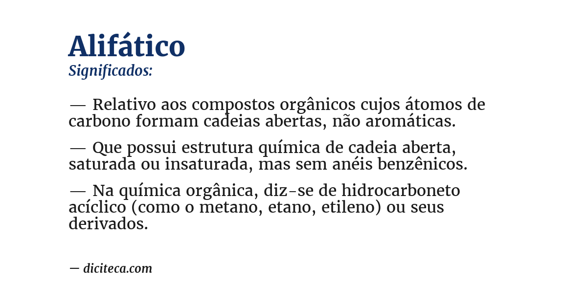 Significado de alifático