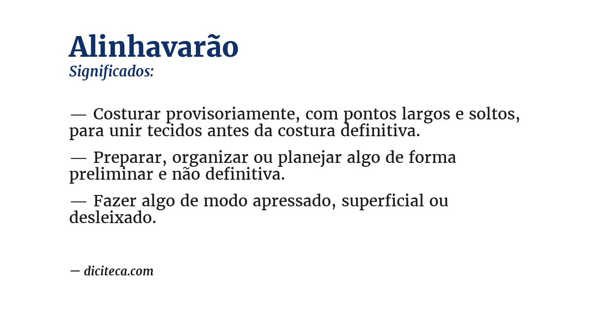 Significado de alinhavarão