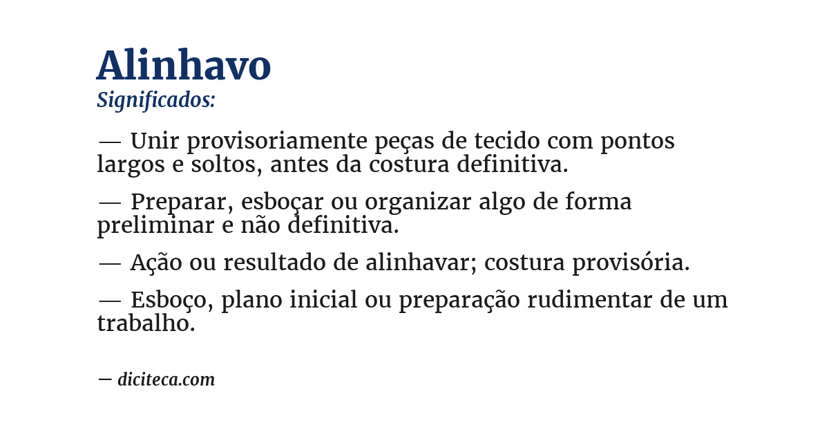 Significado de alinhavo
