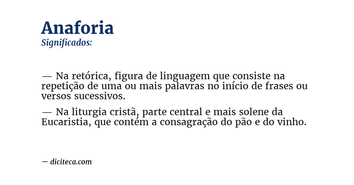 Significado de anaforia