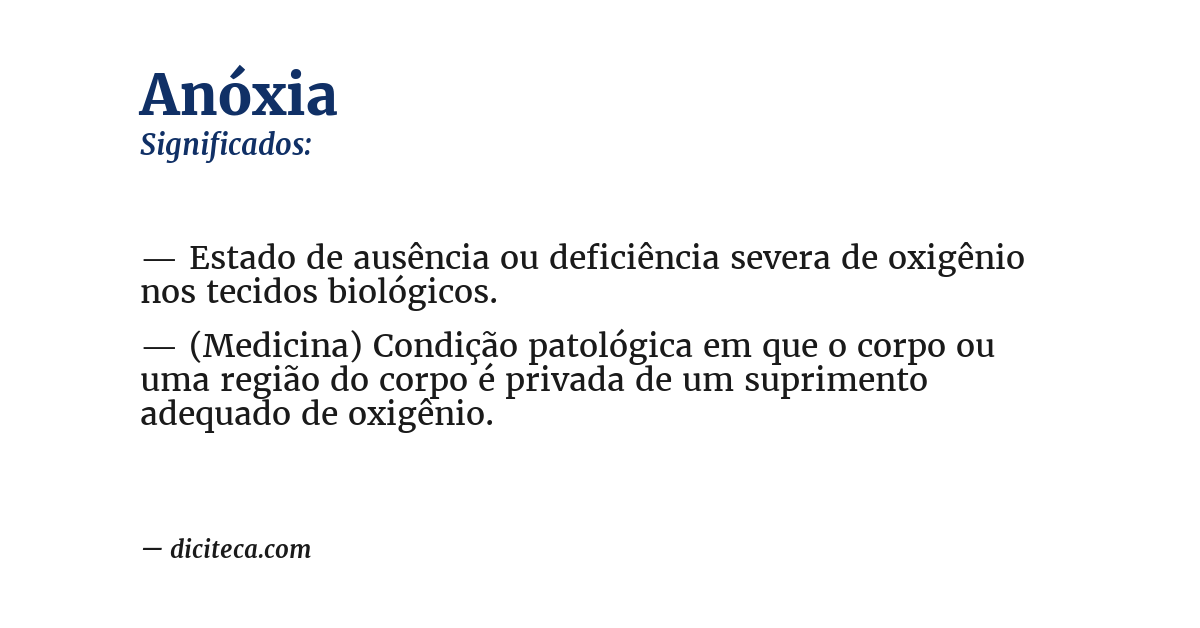 Significado de anóxia