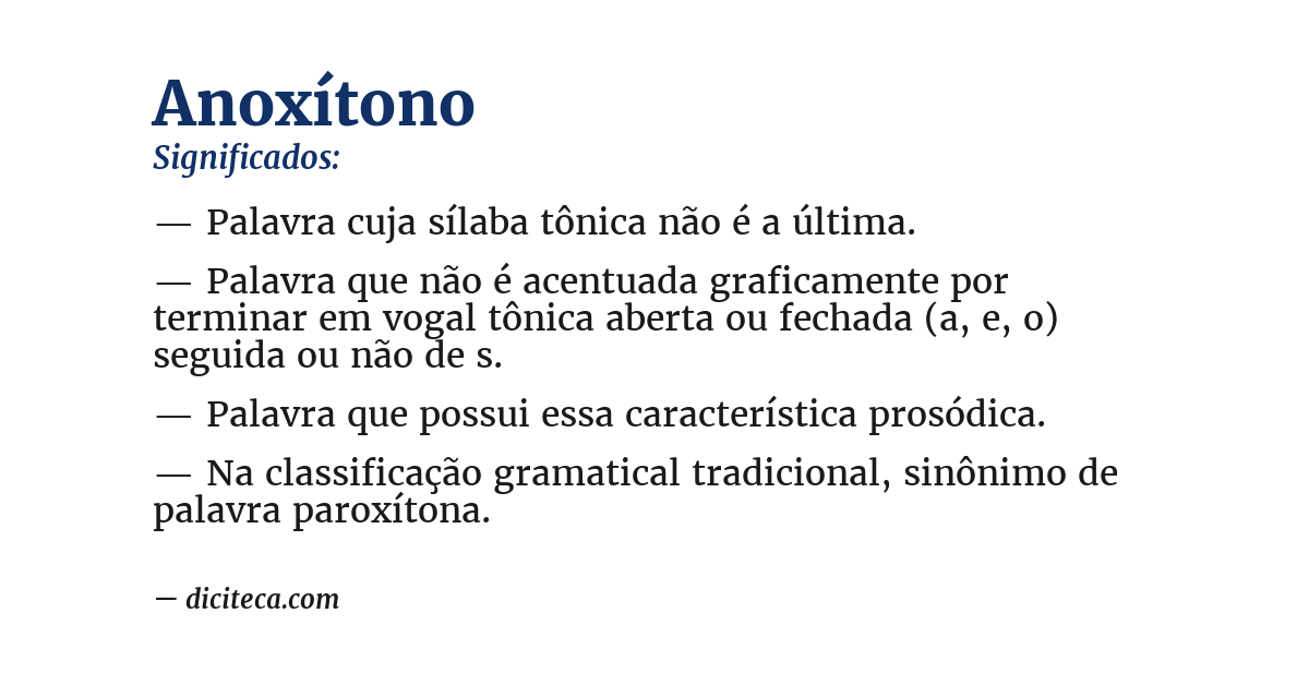 Significado de anoxítono