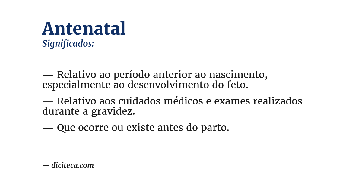 Significado de antenatal