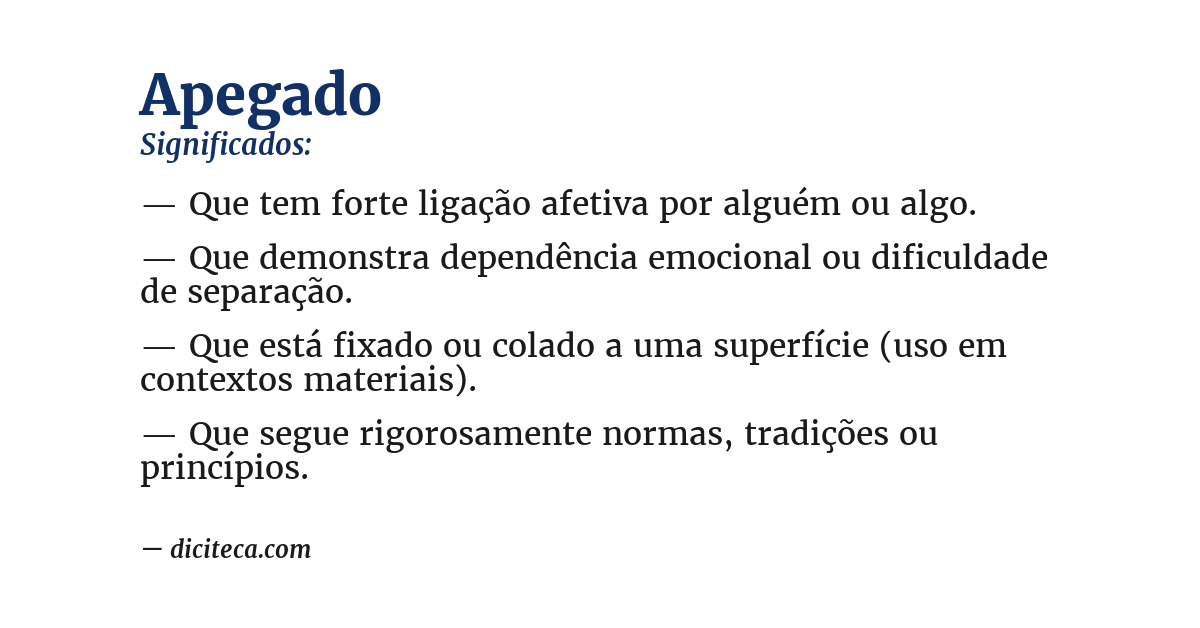 Significado de apegado