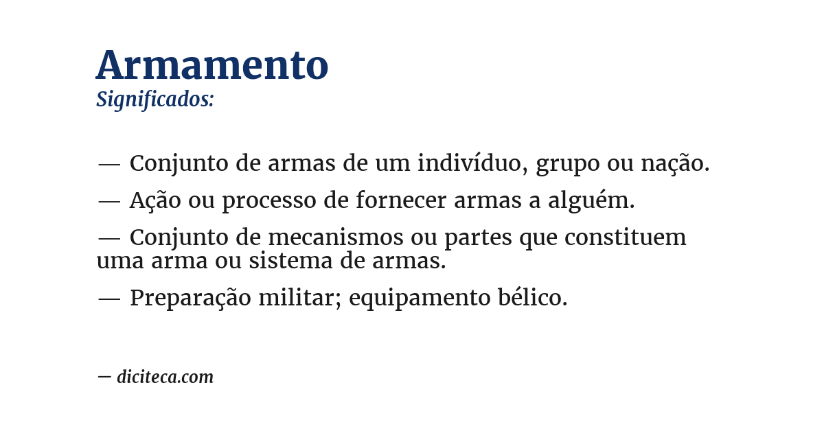 Significado de armamento