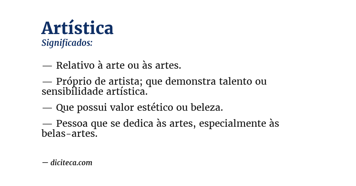 Significado de artística