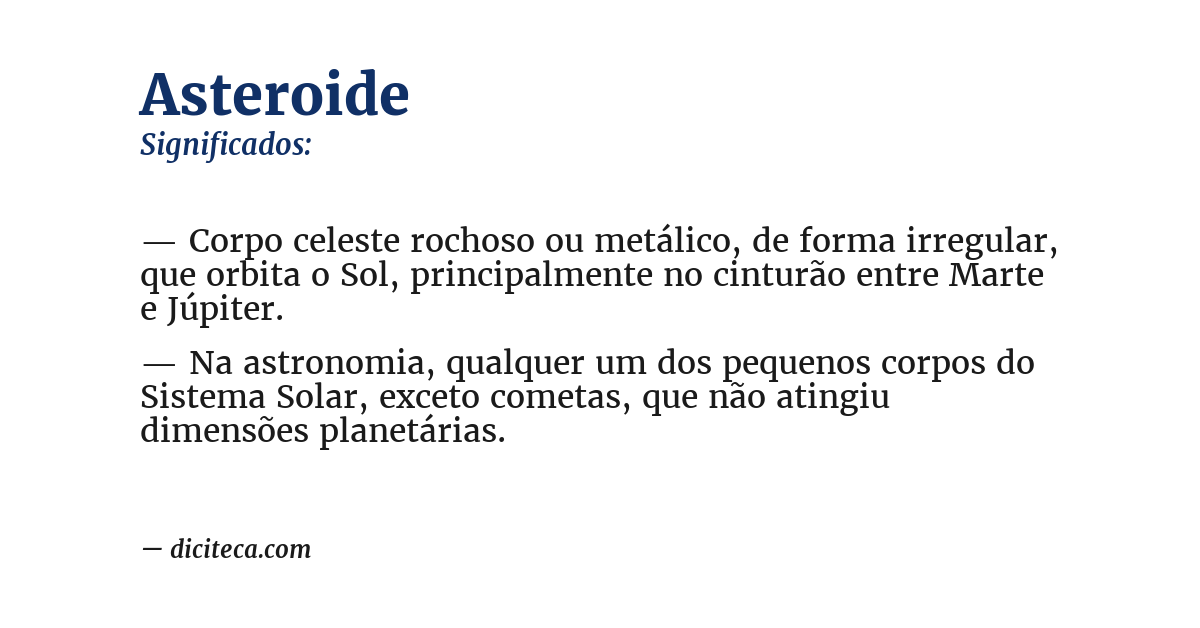 Significado de asteroide