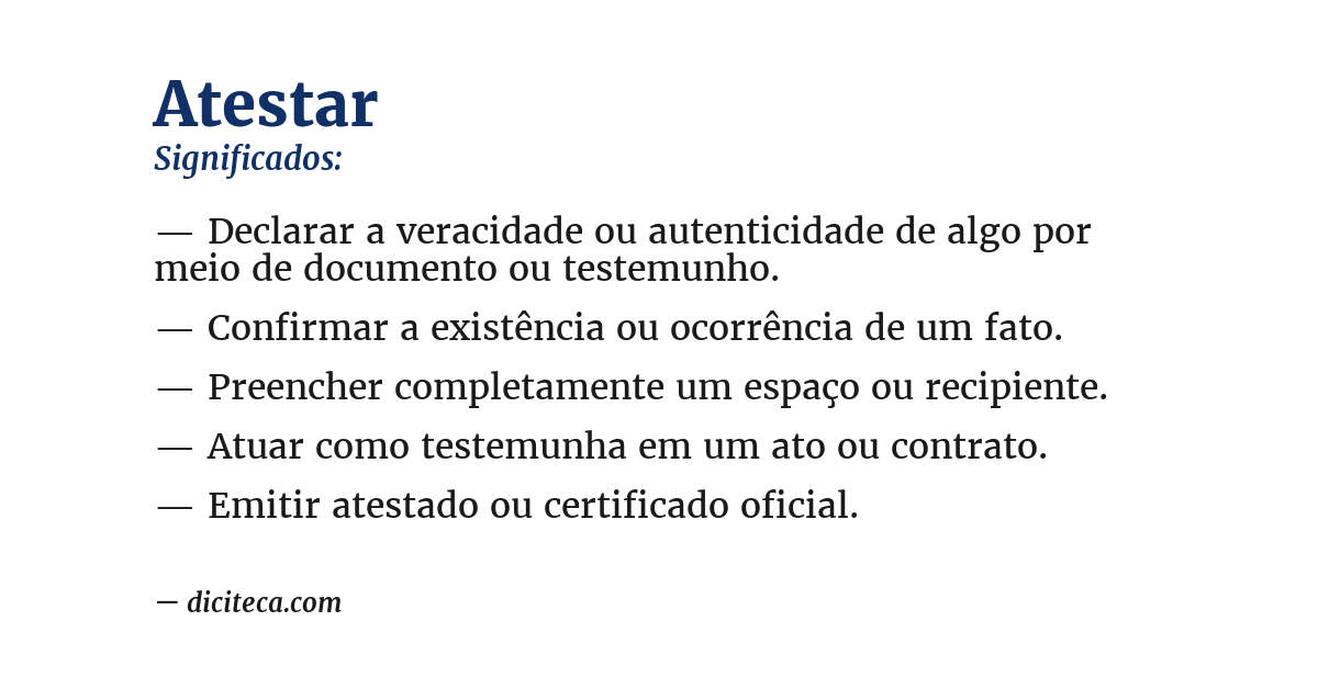 Significado de atestar