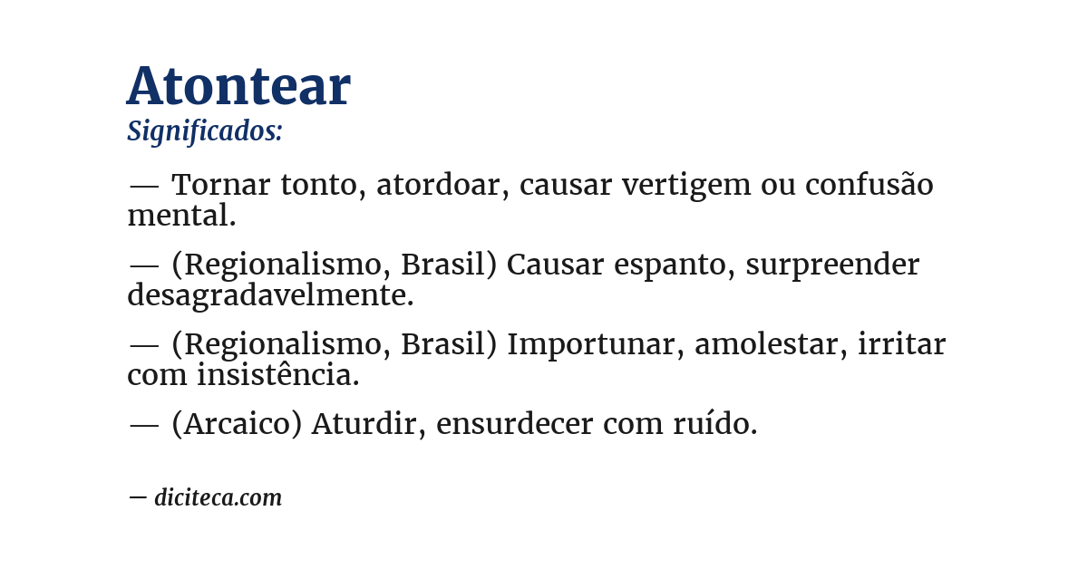 Significado de atontear